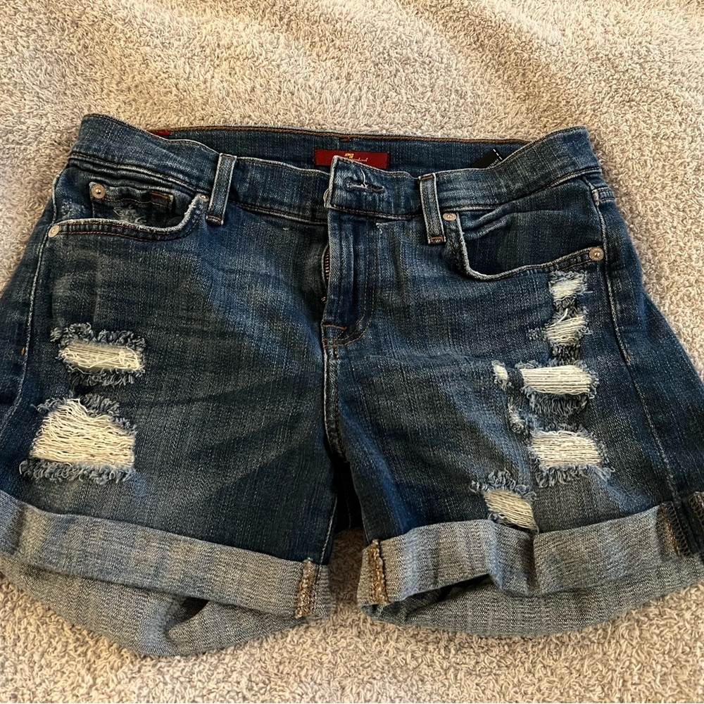 7 for all mankind distressed shorts
